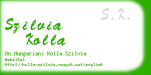 szilvia kolla business card